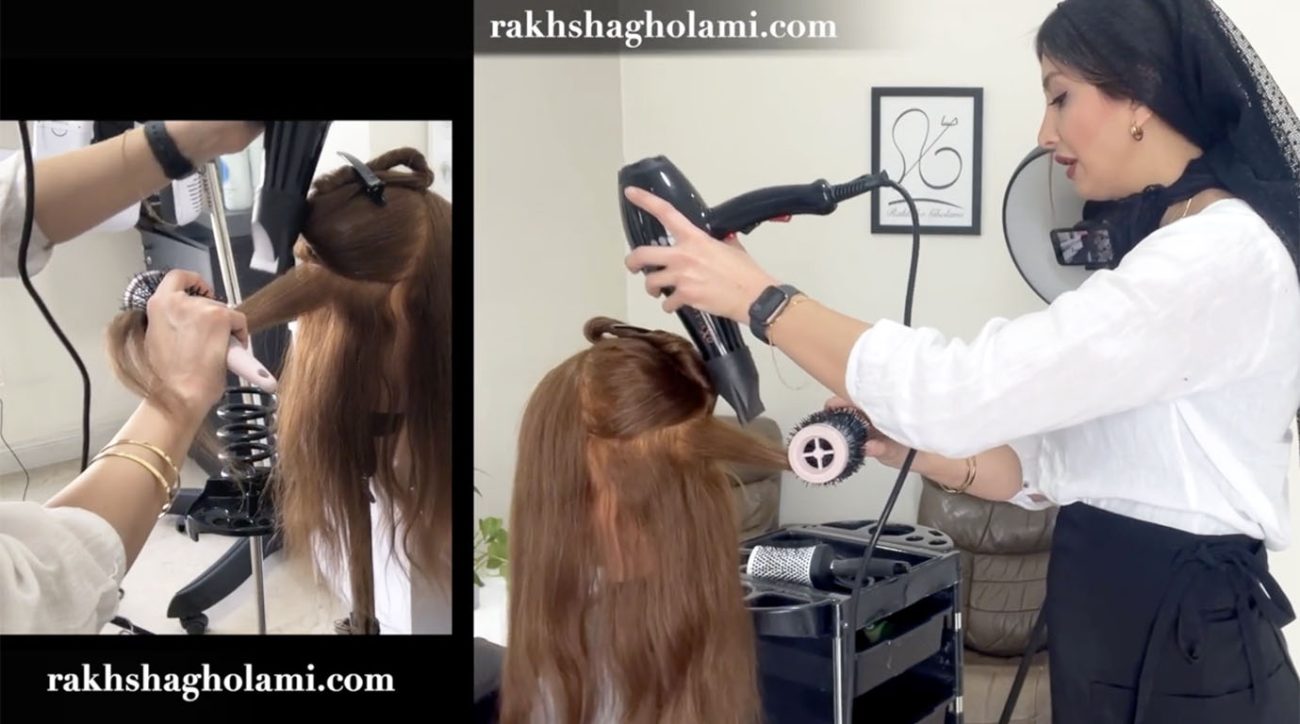 تکنیک اتوکشی با سشوار- مخصوص موهای بسیار فر- رخشا غلامی - مدرس و متخصص سلامت و زیبایی مو